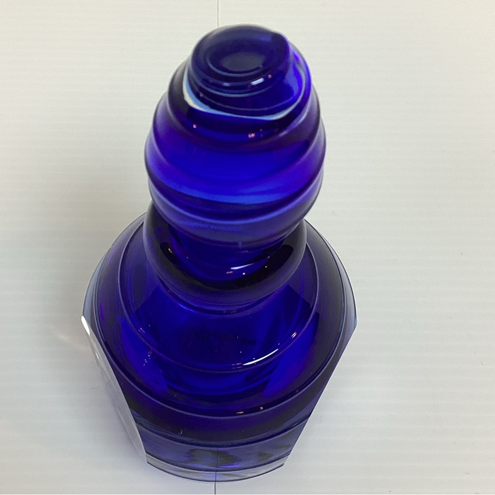 VTG Two’s Company Hand Blown Glass Perfume Bottle With Lid And Dipper Blue - Picture 3 of 9